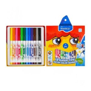 Фломастери Marco Super Washable 12 кольорів (1630-12CB) Фломастери Marco Super Washable 12 кольорів (1630-12CB)