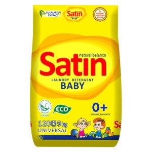 Стиральный порошок Satin Автомат универсальный для новорожденных 9 кг (180945)