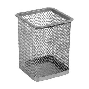 Металлическая подставка для ручек Axent квадратная Серебряная (2111-03-A)