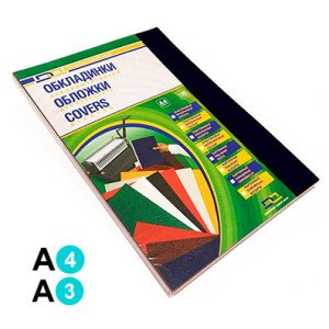 Обложка картонная D&A А4 250/м2 100 шт Черная под кожу (1220101021300)