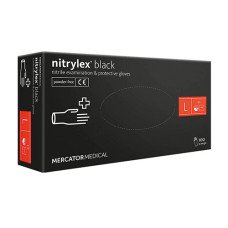 Рукавиці Nitrylex Black нітрилові L 100 шт. Чорні (34299) Рукавиці Nitrylex Black нітрилові L 100 шт. Чорні (34299)