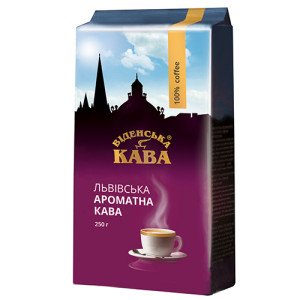 Кава Віденська кава Львівська Ароматна 250 г мелена (371032) Кава Віденська кава Львівська Ароматна 250 г мелена (371032)