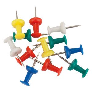 Кнопки-гвоздики Axent 30 шт. Цветные (4203-A)