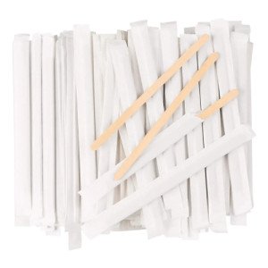 Мешалка деревянная в индивидуальной упаковке 14 см 1000 шт. (441909)