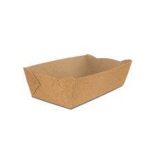 Тарелка челнок с бортиками 17х23 см 100 шт. Крафт (55522)