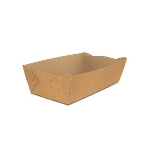 Тарелка челнок с бортиками 17х23 см 100 шт. Крафт (55522)