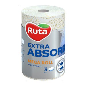 Рушники паперові Ruta Selecta Mega roll тришарові 1 рулон 175 відривів Білі (5643) Рушники паперові Ruta Selecta Mega roll тришарові 1 рулон 175 відривів Білі (5643)