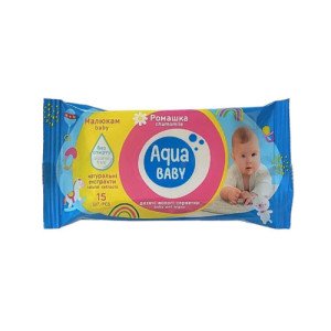Вологі серветки дитячі Aqua Baby Ромашка 15 шт. (656978)