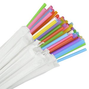 Соломка прямая в индивидуальной упаковке Фреш 210х6.8 мм 300 шт. Ассорти (03-0087)