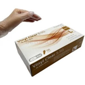 Перчатки Ceros Vinyl Clear виниловые L 100 шт. Прозрачные (740203)