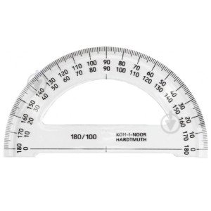 Транспортир пластиковый Koh-i-Noor 180°/100 прозрачный (746168)
