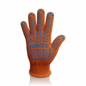 Перчатки трикотажные с ПВХ вкраплением Romus 6-нитка оранжевые 2 шт. (8612R)