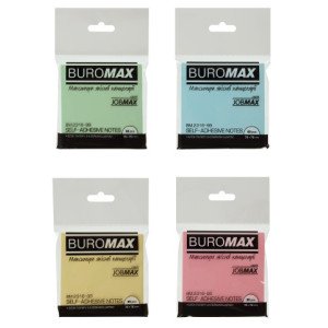  Бумага для заметок Buromax с клейким слоем 76х76 мм 80 л Пастель ассорти (BM.2316-99)