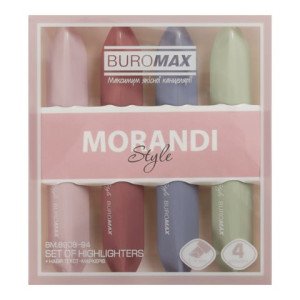 Набор текстовых маркеров Buromax Morandi 1-4 мм 4 шт. (BM.8908-94)