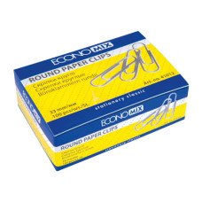 Скрепки закругленные Economix 33 мм 100 шт. Никелированные (E41012)