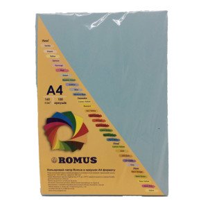 Бумага цветная Romus А4 160 г/м2 100 листов Голубой (R50126)