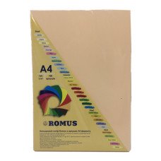 Бумага цветная Romus А4 160 г/м2 100 листов Темно-кремовая (R51116)