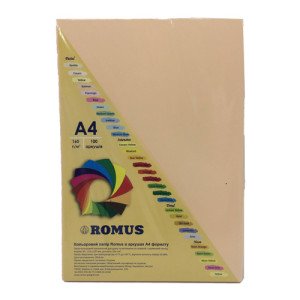 Бумага цветная Romus А4 160 г/м2 100 листов Темно-кремовая (R51116)