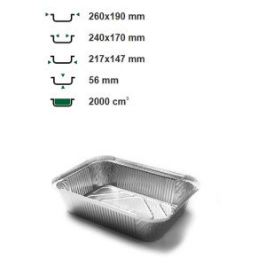 Контейнер из пищевой фольги Zenith 2000 мл 100 шт. (R64L)