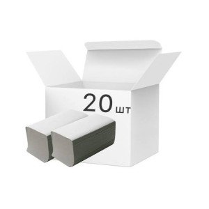 Полотенца бумажные Zlattrade двухслойные V-сборка 150 листов Белые 20 шт. (S19)