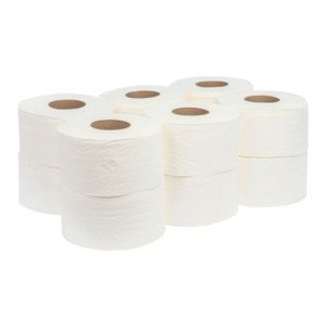 Туалетная бумага Papero Джамбо двухслойная белая 75 м 12 шт. (TJ035)