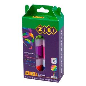 Краска акриловая ZiBi 6 цветов неоновая (ZB.6661) Краска акриловая ZiBi 6 цветов неоновая (ZB.6661)