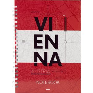 Блокнот Axent Flags Vienna A5 96 аркушів у клітинку Червоний (8032-07-A)