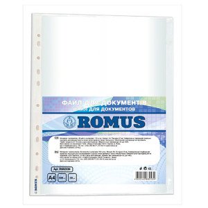 Файлы Romus A4 30 мкм глянцевые Прозрачные 100 шт. (R882539) Файлы Romus A4 30 мкм глянцевые Прозрачные 100 шт. (R882539)