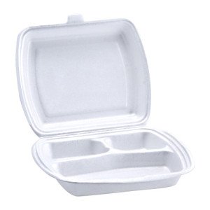 Контейнеры одноразовые из ВПС на 3 отделения 125 шт. Белые (HP-3 бел)