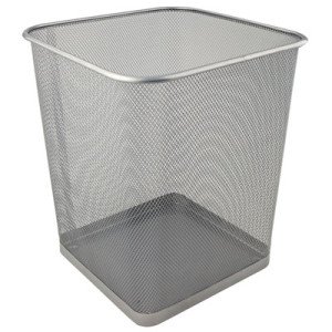 Металлическая корзина для бумаг Axent квадратная 15 л Серебристая (2124-03-A)