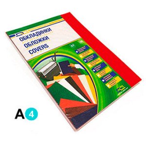 Обложка картонная D&A А4 250/м2 100 шт Красная под кожу (1220101020900)