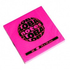 Бумага для заметок Global Notes с клейким слоем 75х75 мм 80 листов Розовая (68.124)