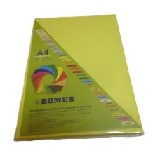 Бумага цветная Romus A4 160 г/м2 100 листов Лимонно-желтый (R50744)