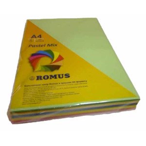 Бумага цветная Romus A4 80 г/м2 250 листов 5 цветов Mix Pastel (R50874)