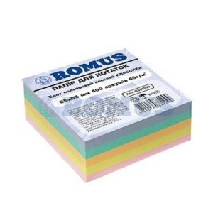 Бумага для заметок Romus Проклеенная 85х85 мм 400 листов Классика (R881099)