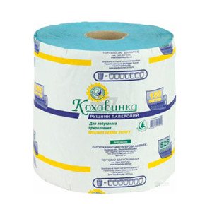 Рушники паперові Кохавинка 1 рулон 150 м 1050 відривів Сині (450156)
