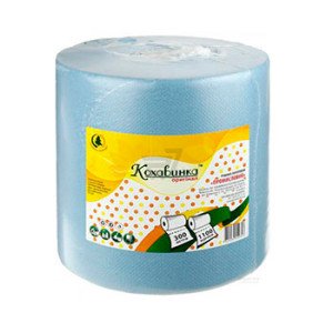 Полотенца бумажные Кохавинка одношаровые 1 рулон 300 м 2200 отрывов Синие (50316)