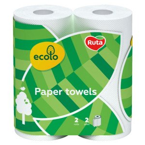 Рушники паперові Ruta Ecolo двошарові 2 рулони Білі (47210)