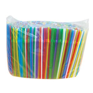 Соломка прямая прозрачная гофрированная 1000х210х4,8 Цветная (03-0094)