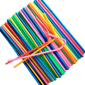 Соломка прямая прозрачная 200х210 мм гофрированная Цветная (03-0090)