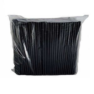 Соломка прямая Украина гофрированная 210 мм 200 шт. Черная (03-0008)