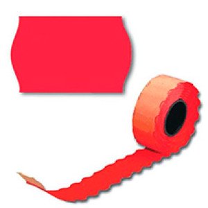 Ценники 26х12 мм А12 фигурные Красные 6 м (50606)