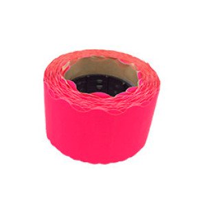 Ценники 26х12 мм А12 фигурные Малиновые 6 м (30608)