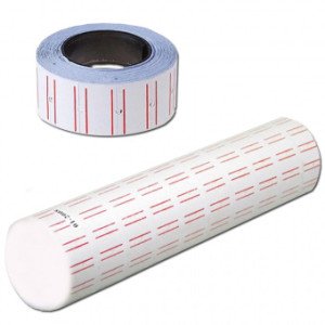 Ценники для пистолета 21х12 мм Белые с красной полоской 1000 шт. (E21301-15)