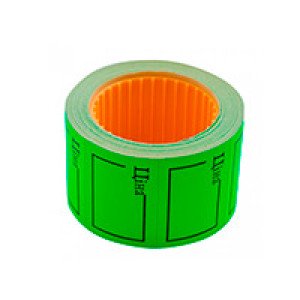 Ценники "Цена" 29х36 мм F прямоугольные Зеленые 6 м (27026)