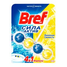 Туалетні блоки для унітаза Bref Сила Актив Лимонна свіжість 50 г (25289)