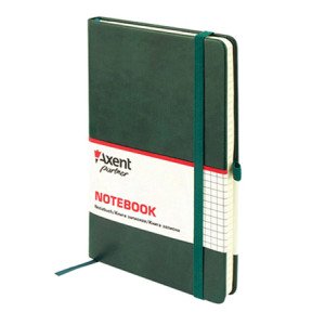 Записная книга Axent Partner Lux A5- 96 листов в клеточку Зеленая (8202-04-A) Записная книга Axent Partner Lux A5- 96 листов в клеточку Зеленая (8202-04-A)