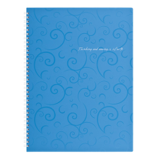 Тетрадь Buromax Barocco A4 80 листов пластиковая обложка в клеточку Голубой (BM.2446-614)